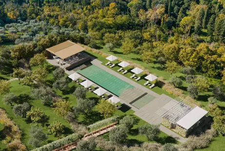 Borgo Pignano Luxury Hotel Florence BPF POOL DRONE 3